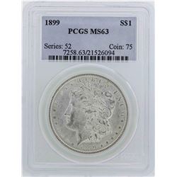 1899 $1 Morgan Silver Dollar Coin PCGS MS63
