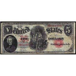 1907 $5 Woodchopper Legal Tender Note