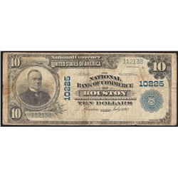 1902 $10 National Bank of Commerce of Houston National Currency Note CH# 10225