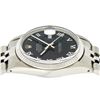 Image 3 : Rolex Mens Stainless Steel Black Roman Datejust Wristwatch