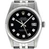 Image 2 : Rolex Mens 36mm Stainless Steel Black Diamond Datejust Wristwatch