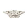 Image 1 : 18KT White Gold 0.40 ctw Diamond Ring with Cathedral Shank