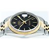 Image 3 : Rolex Mens Two Tone Black Tapestry Index Dial Datejust Wristwatch