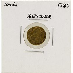 1786 Charles III Spanish 1/2 Escudos Gold Coin