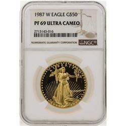 1987-W $50 American Gold Eagle Coin NGC PF69 Ultra Cameo