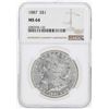 Image 1 : 1887 $1 Morgan Silver Dollar Coin NGC MS64