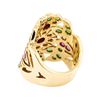 Image 3 : 18KT Yellow Gold Emerald, Ruby and Pearl Ring