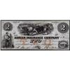1850's $2 Adrian Insurance Company Obsolete Bank Note