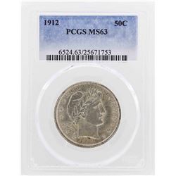 1912 Barber Half Dollar Coin PCGS MS63