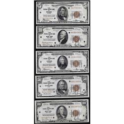 Lot of (5) 1929 Federal Reserve Bank Notes