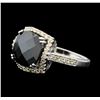 Image 2 : 14KT White Gold 5.00 ctw Black Onyx and Diamond Ring