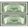 Image 2 : Lot of (2) 1953A $5 Legal Tender Notes