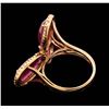 Image 3 : 14K Rose Gold 7.97 ctw Ruby and Diamond Ring