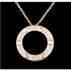 18KT Rose Gold 0.62 ctw Diamond Pendant with Chain