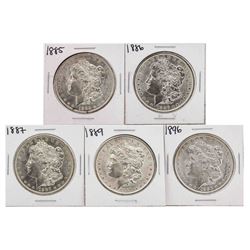 Lot of (5) Assorted Date $1 Morgan Silver Dollar Coins