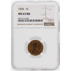 1926 Lincoln Wheat Penny Coin NGC MS63RB