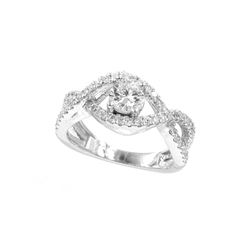 14KT White Gold 0.94 ctw Round Cut Diamond Wedding Engagement Ring