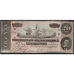 1864 $20 Confederate States of America Note