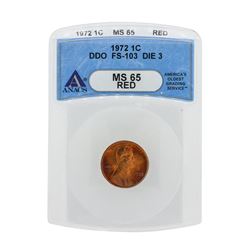 1972 Lincoln Cent DDO FS-103 Die 3 ANACS MS65RD