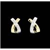 Image 1 : 14KT Yellow and White Gold Ladies 0.20 ctw Diamond Earrings