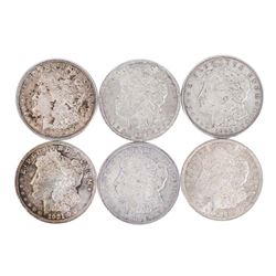 Lot of (6) 1921 $1 Morgan Silver Dollar Coins