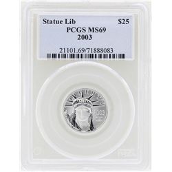 2003 $25 American Platinum Eagle Coin PCGS MS69