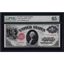 1917 $1 Legal Tender Note Fr.39 PMG Gem Uncirculated 65EPQ