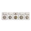 Image 1 : Lot of (5) Assorted Philadelphia Mint $1 Morgan Silver Dollar Coins NGC MS64