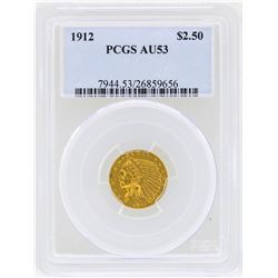 1912 $2 1/2 Indian Head Quarter Eagle Gold Coin PCGS AU53