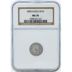 2005 $10 American Platinum Eagle Coin NGC MS70