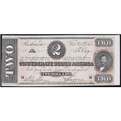 1864 $2 Confederate States of America Note