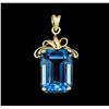14KT Yellow Gold 15.00 ctw Blue Topaz Pendant