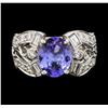 18KT White Gold 2.45 ctw Tanzanite and Diamond Ring