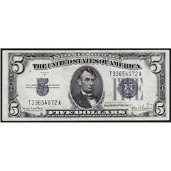 1934D $5 Silver Certificate Note