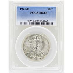 1945-D Walking Liberty Half Dollar Coin PCGS MS65