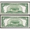 Image 2 : Lot of (2) 1953 $5 Legal Tender Notes