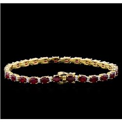 14KT Yellow Gold 11.35 ctw Ruby and Diamond Bracelet