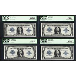 Lot of (4) Consecutive 1923 $1 Silver Certificate Notes PCGS Choice New 63/64PPQ