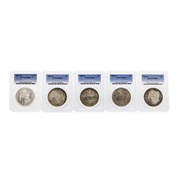 Lot of (5) 1884-O $1 Morgan Silver Dollar Coin PCGS MS64