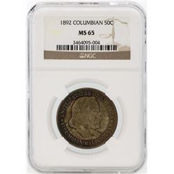 1893 Columbian Centennial Commemorative Half Dollar Coin NGC MS65