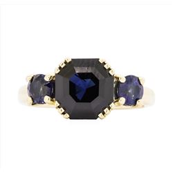 14KT Yellow Gold Ladies 5.50 ctw Blue Sapphire Ring