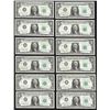 Image 1 : District Set of (12) 1963 $1 Federal Reserve Notes Uncirculated