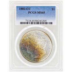 1882-CC $1 Morgan Silver Dollar Coin PCGS MS65 Great Toning