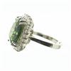 Image 7 : 14KT White Gold 10.62 ctw Oval Cut Green Sapphire and Diamond Ring