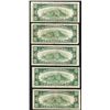 Image 2 : Lot of (5) 1953 $10 Silver Certificate Notes