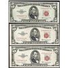 Image 1 : Lot of (3) 1953B $5 Legal Tender Notes