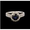 14KT White Gold 1.78 ctw Blue Sapphire and Diamond Ring
