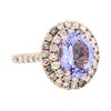 14KT Rose Gold 3.79 ctw Tanzanite and Diamond Ring