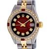 Image 1 : Ladies Rolex Two Tone Red Vignette Diamond and Ruby Datejust Wristwatch