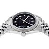 Image 3 : Rolex Mens Stainless Steel Black Diamond Datejust Wristwatch